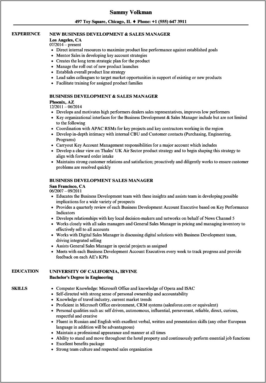 Example Of A Al Toy Resume