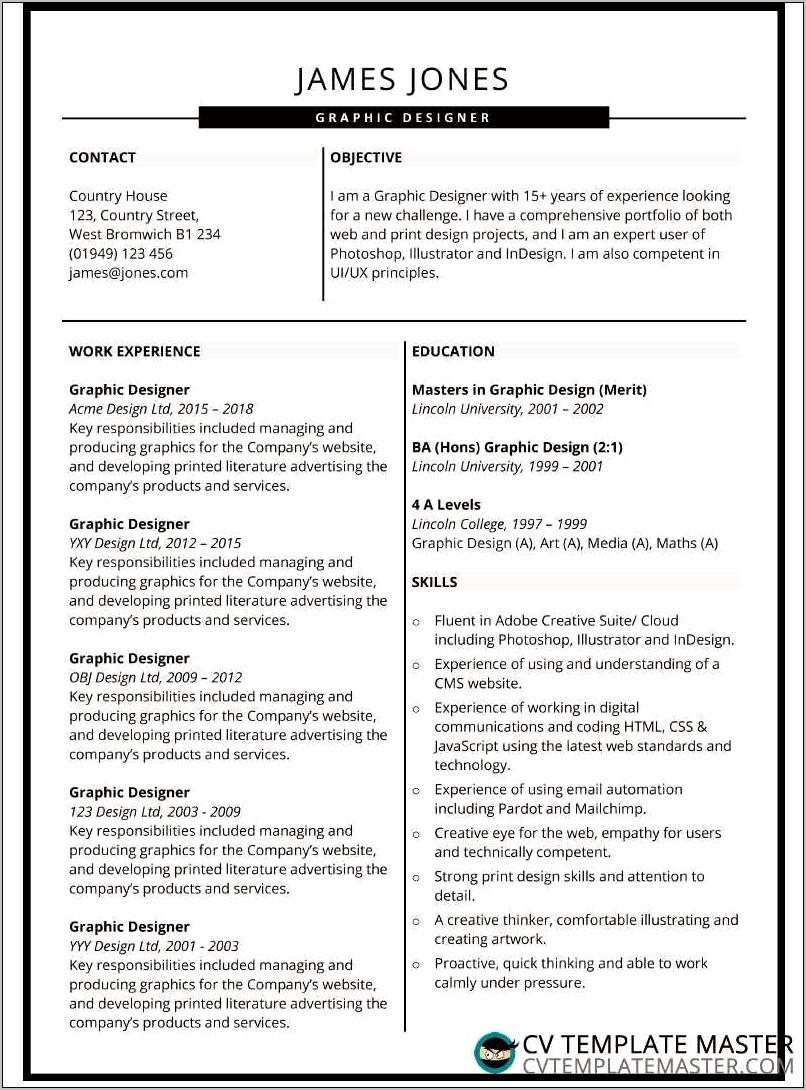 Example Of A Heading On A Resume