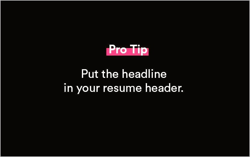 Example Of A Headline For Your Resume
