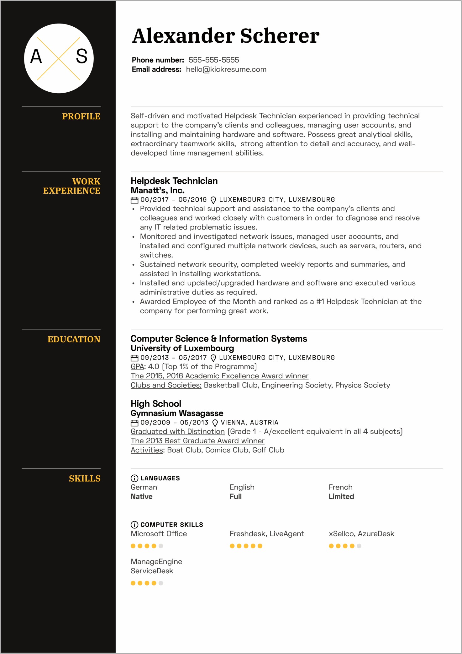 Example Of A Help Desk Resume