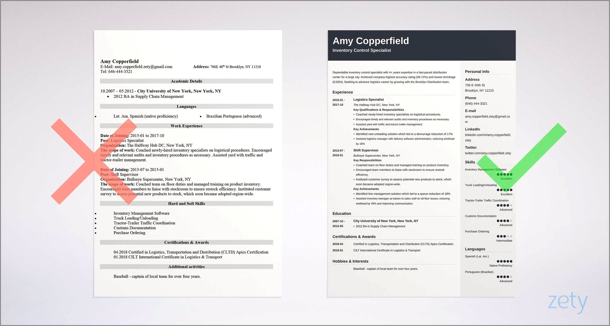Example Of A Logistics Resume