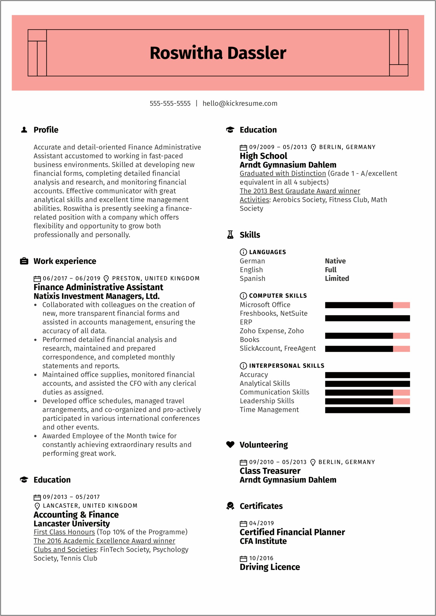Example Of A Resume For Administrative Assistant
