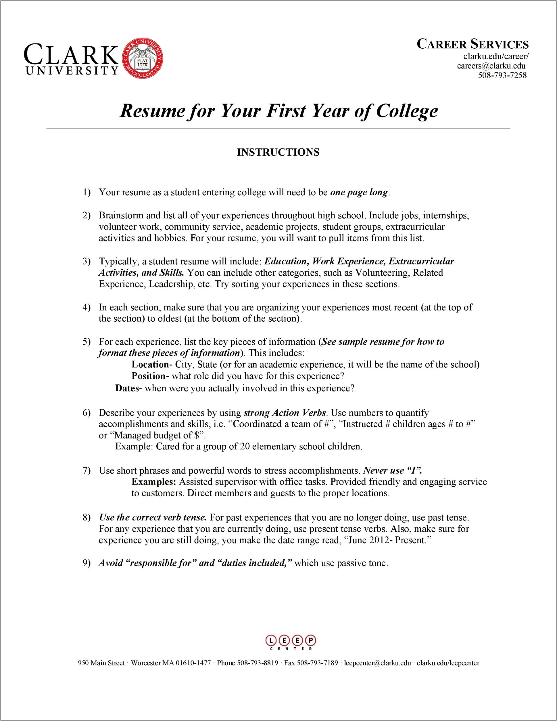 Example Of A Resume Listing Currently Attending College