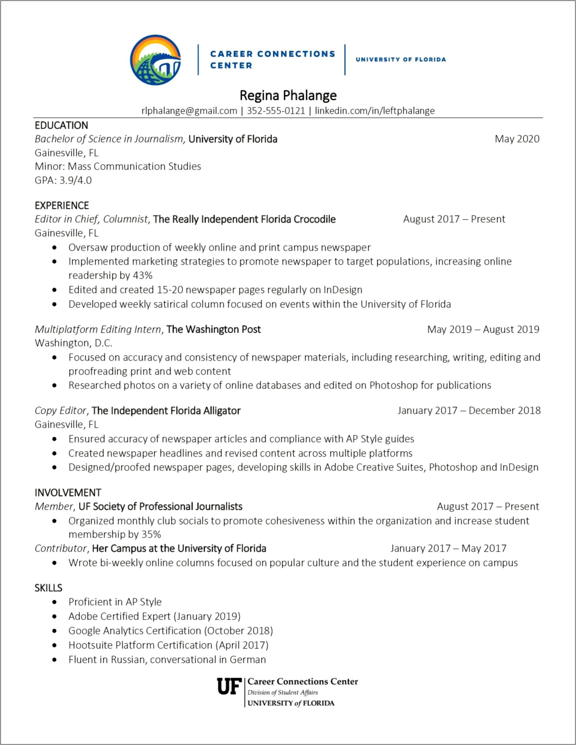 Example Of A Resume With A Minor