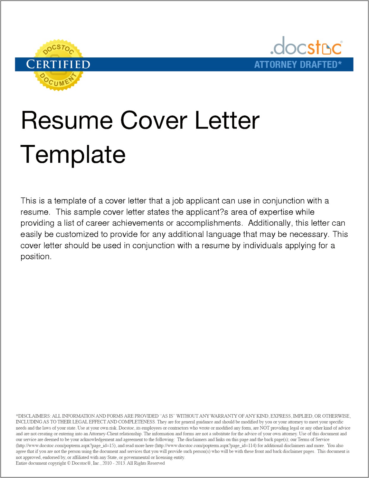 Example Of Cover Pages For Resumes