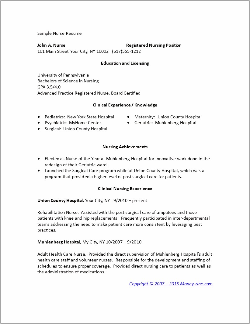 Example Of Direct Care Staff Resume
