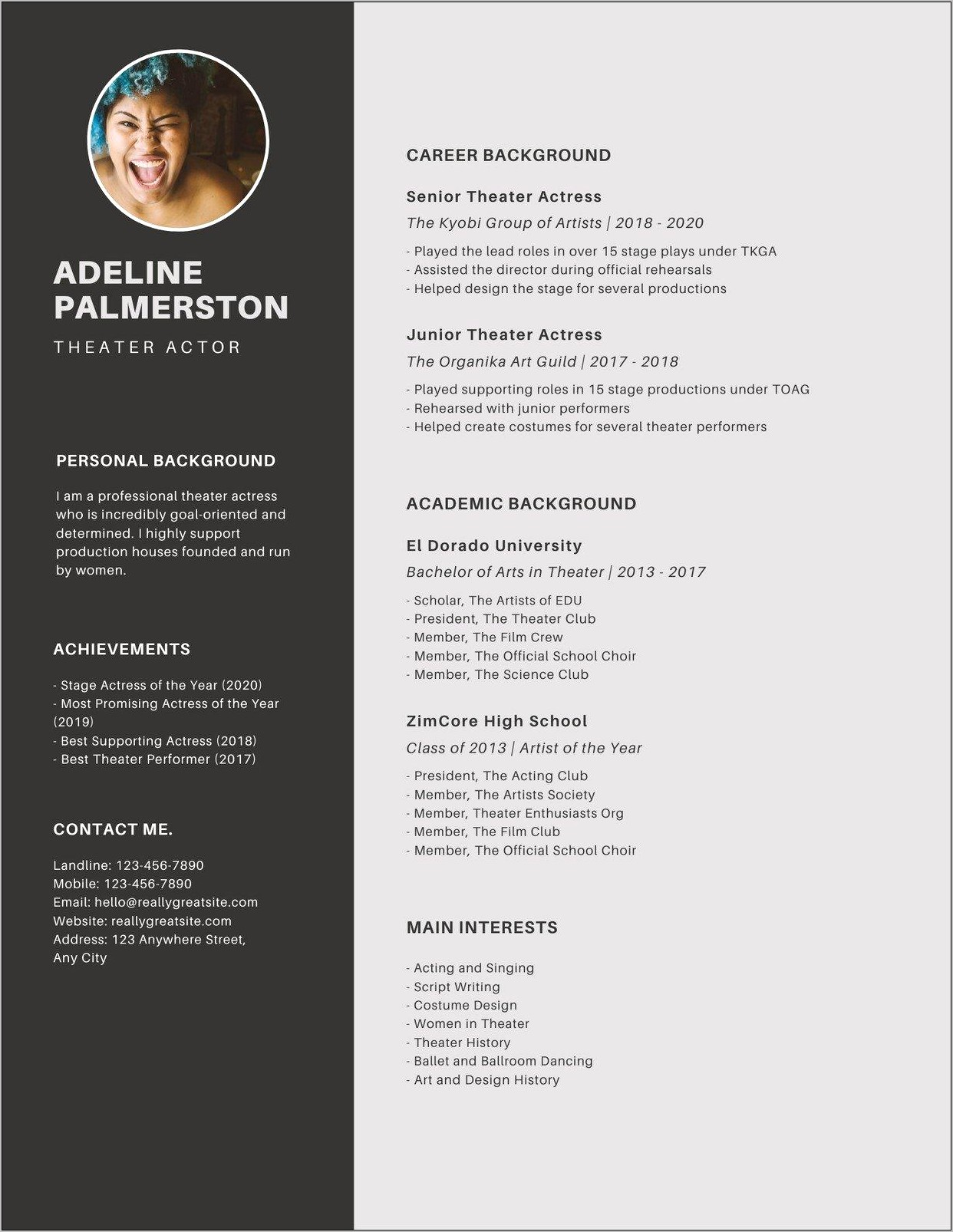 Example Of Family Background In Resume