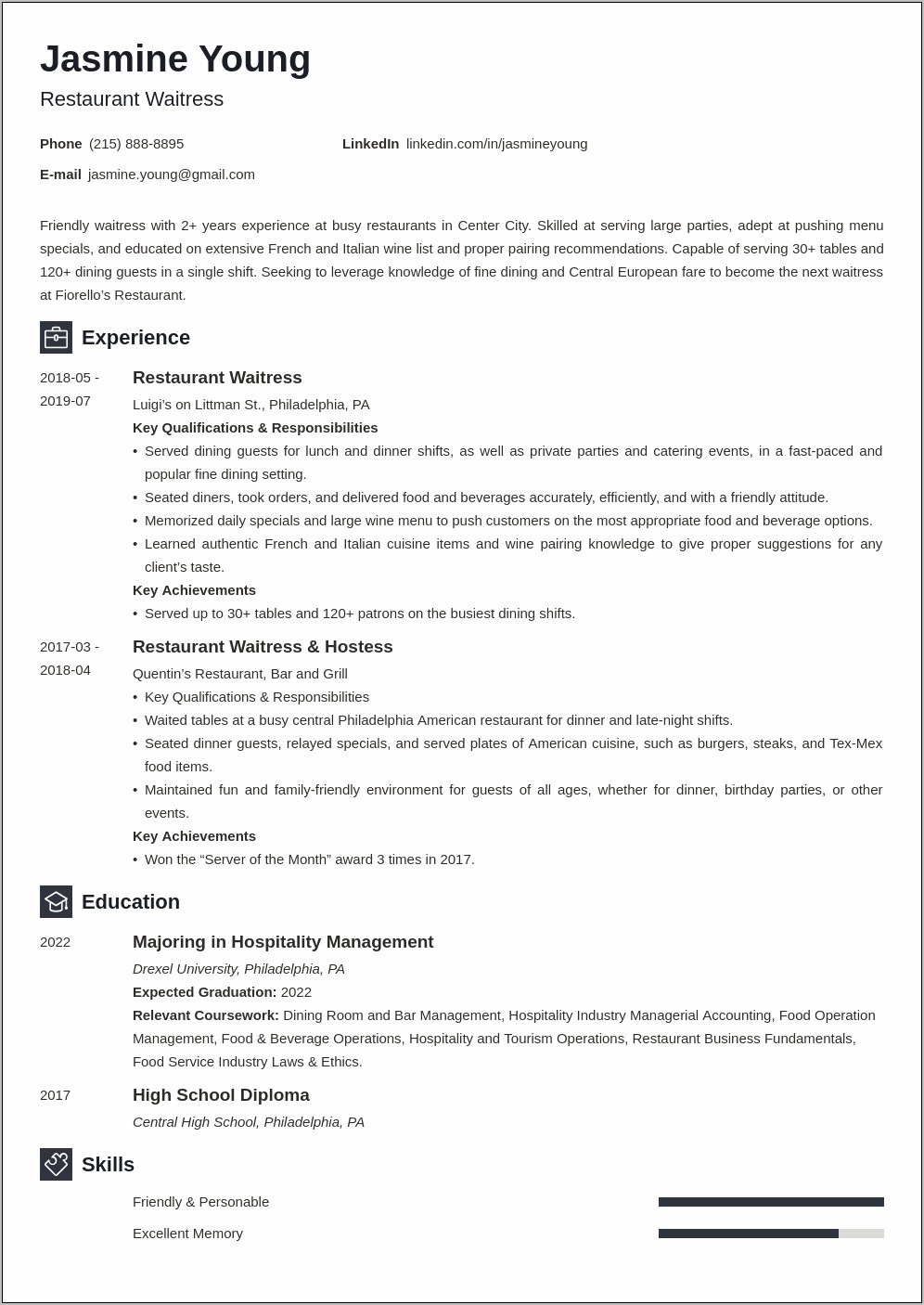 Example Of General Resume Summary