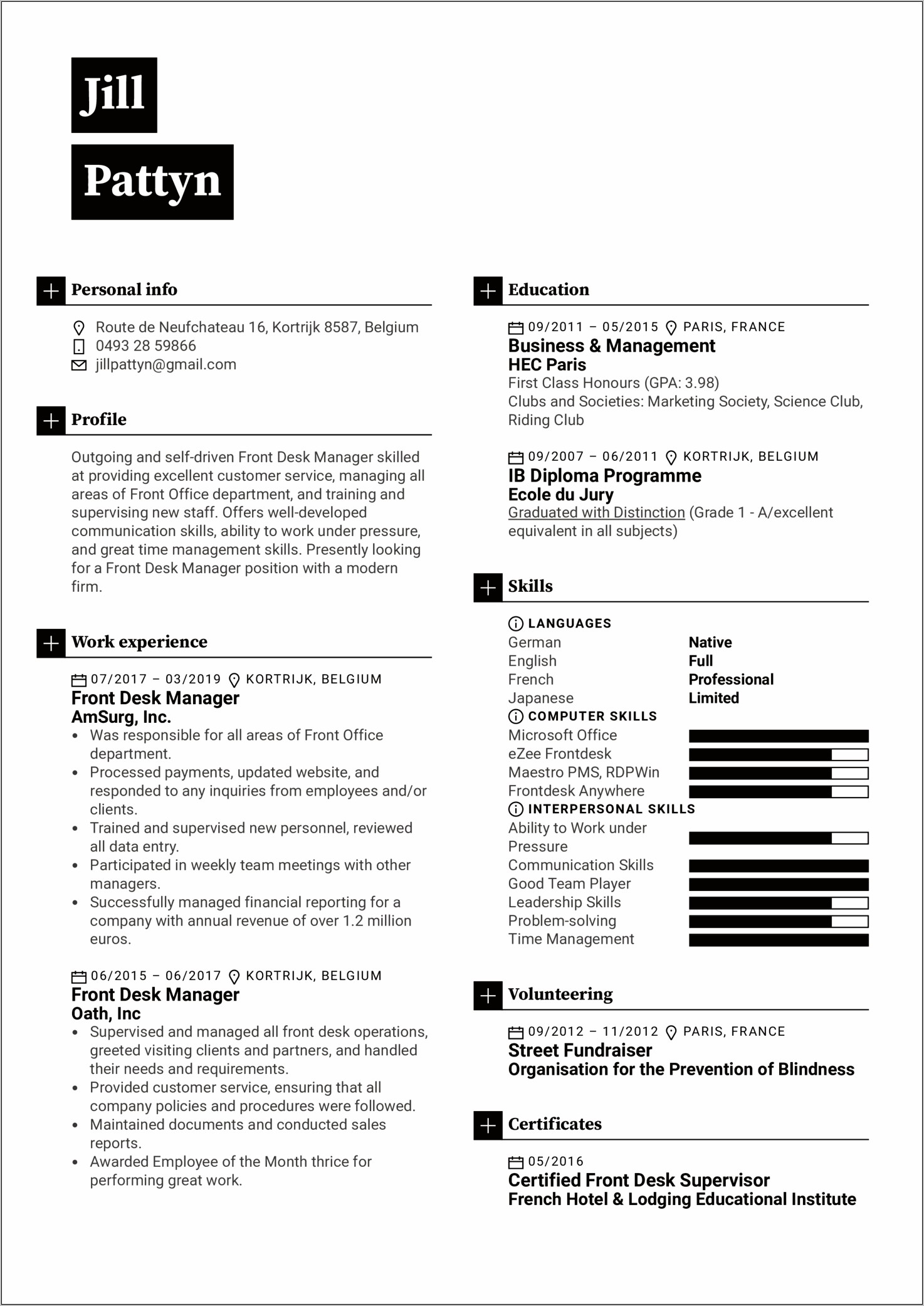 Example Of Hotel Sales Manager Resume
