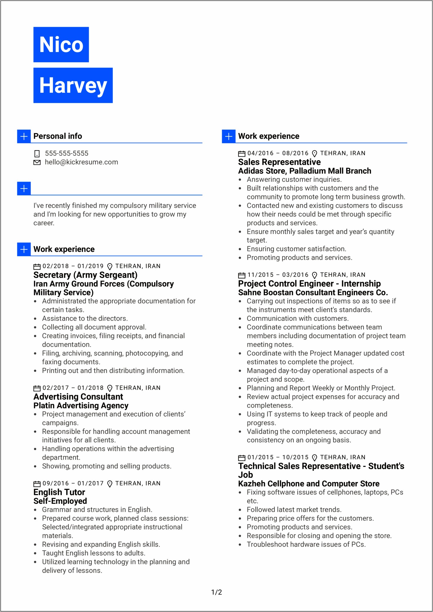 Example Of Imaging Pcs On A Resume