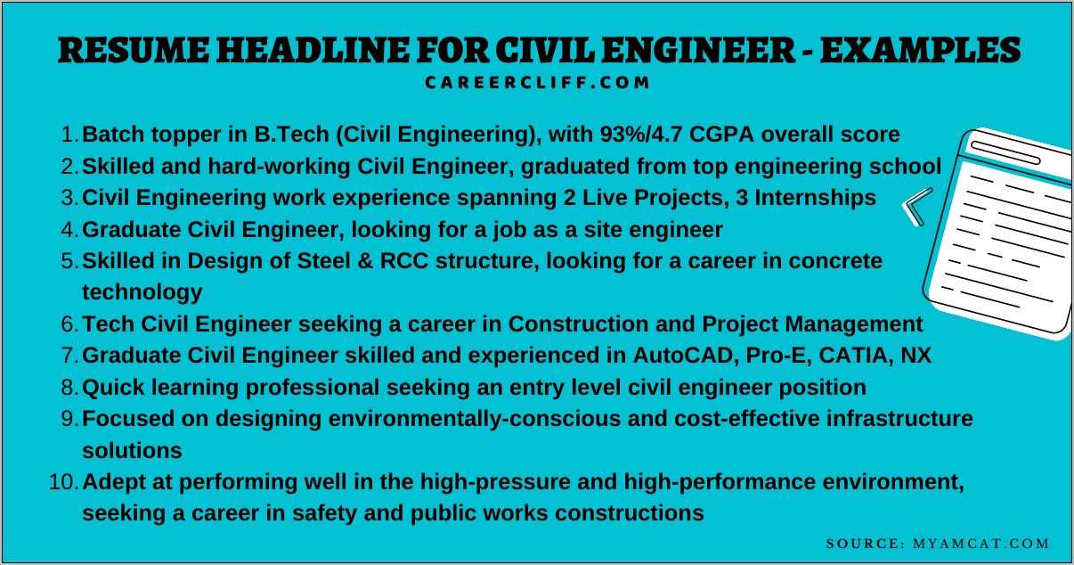 Example Of Resume For Civil Engineering Job