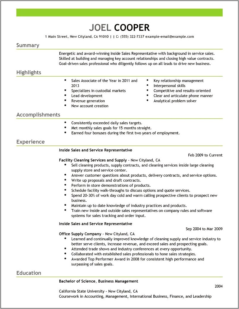 Example Of Resume For Fast Food Manager