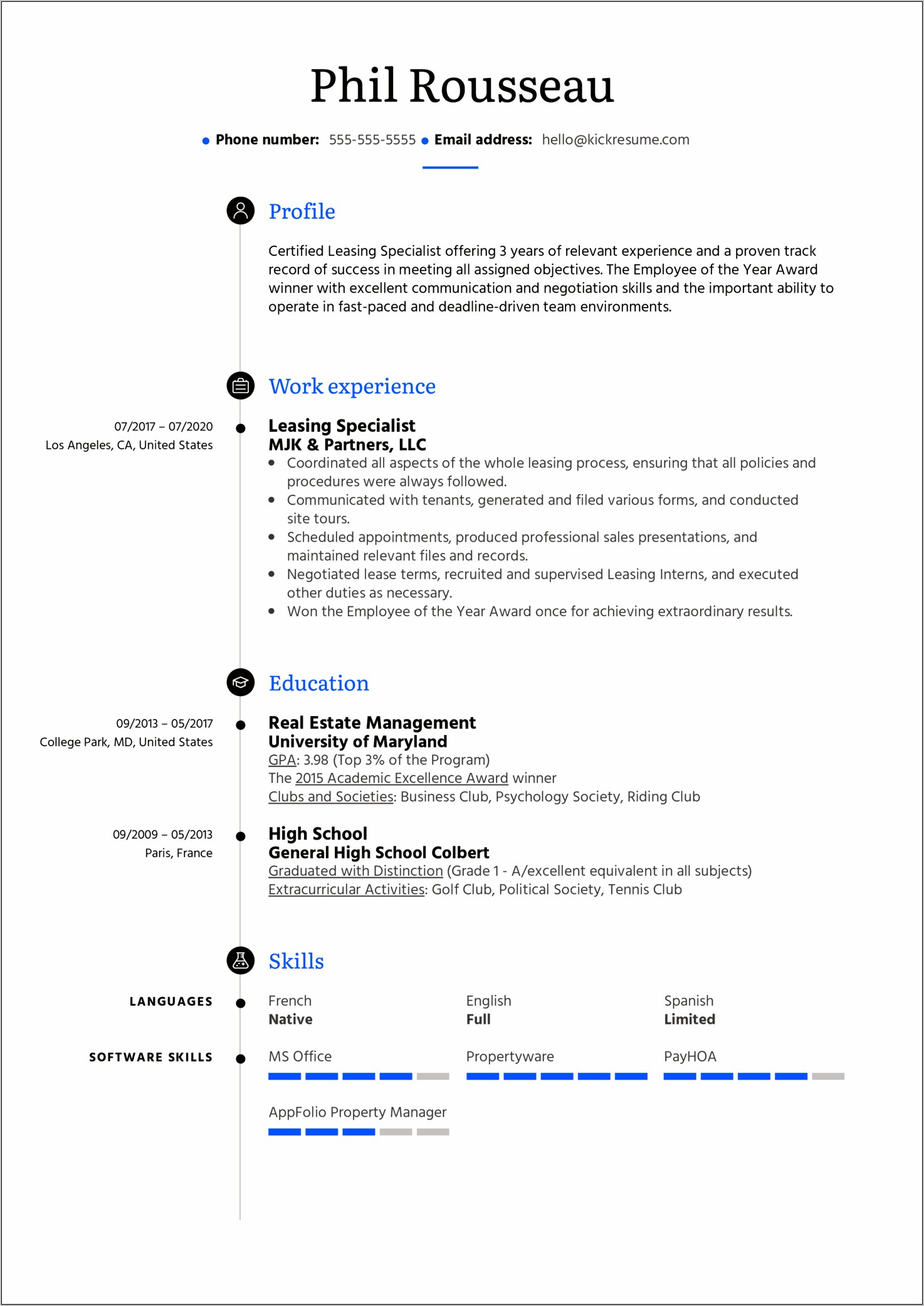 Example Of Resume For Leasing Consultant