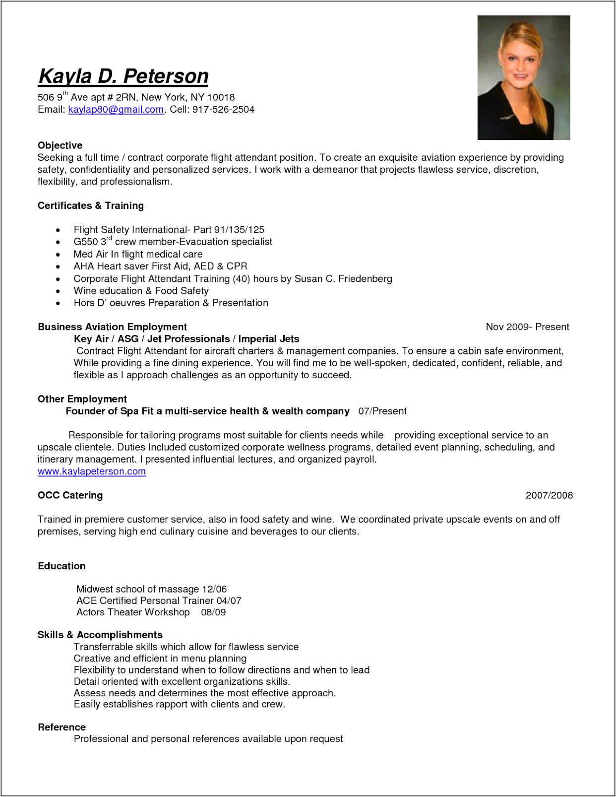 Example Of Resume For Service Crew