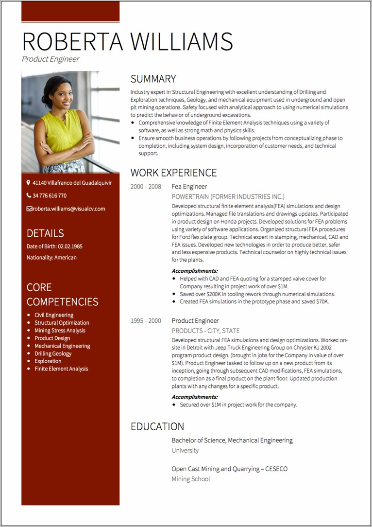Example Of Resume For Spanish Writers