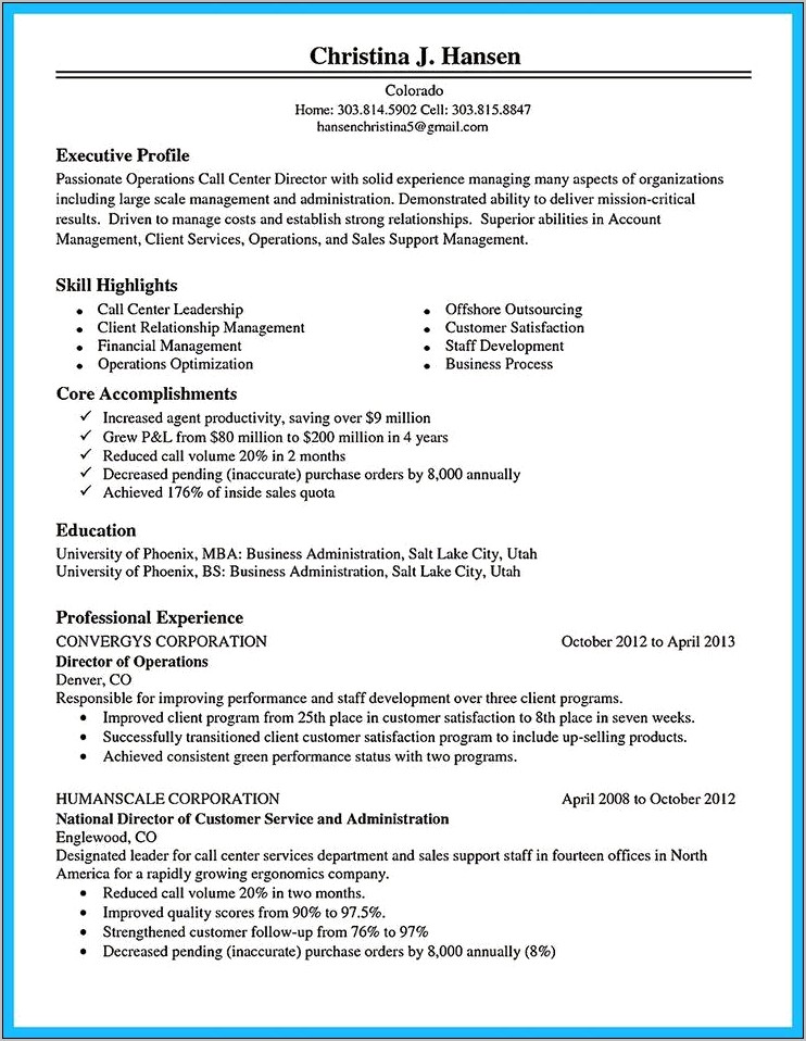 Example Of Resume Objective For Ojt