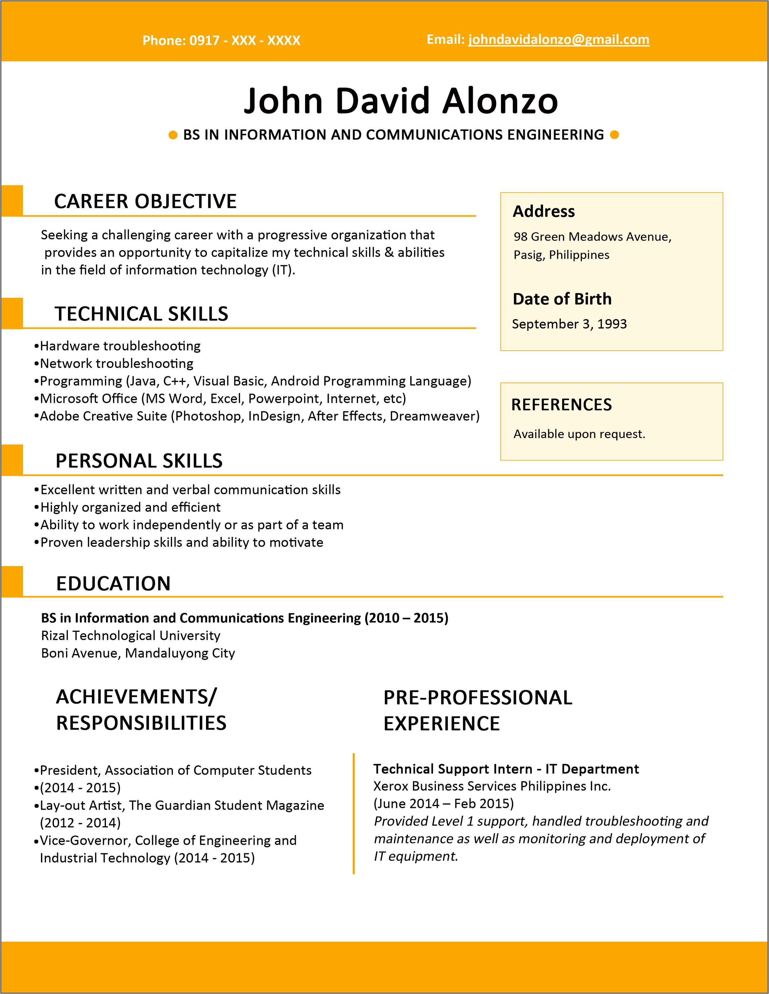 Example Of Resume Objectives For Hrm Graduate
