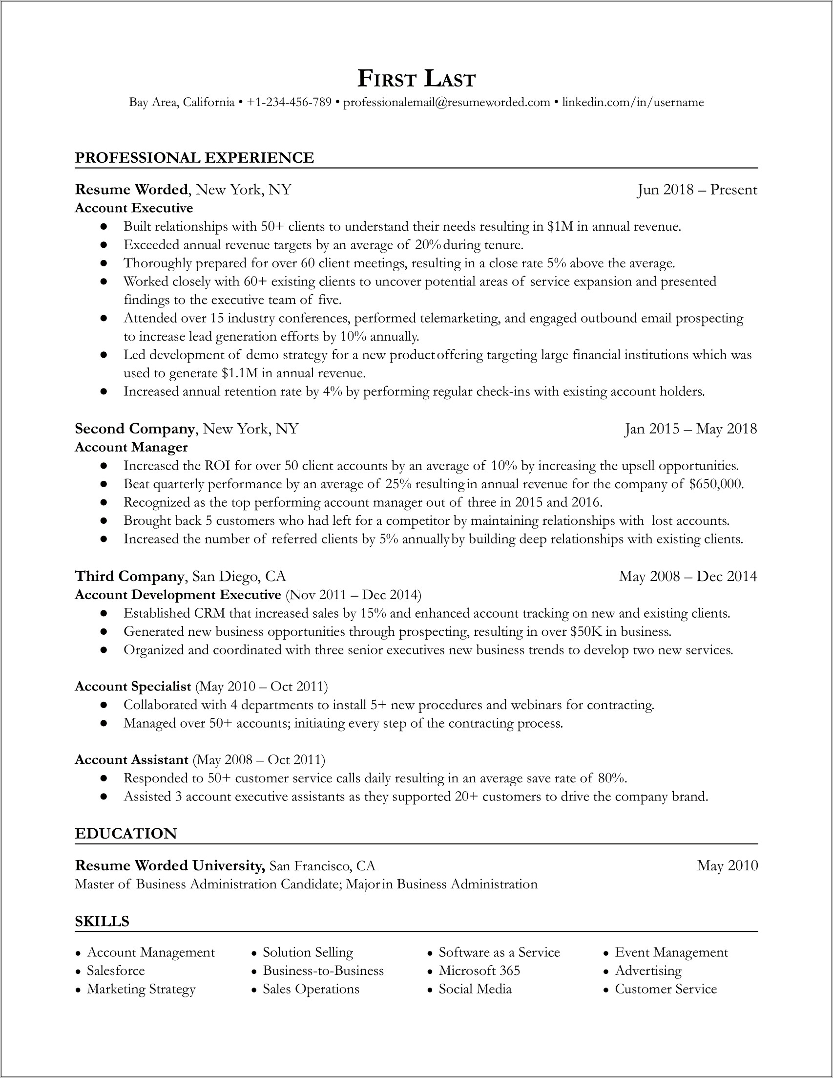 Example Of Resume Section Called Relevant