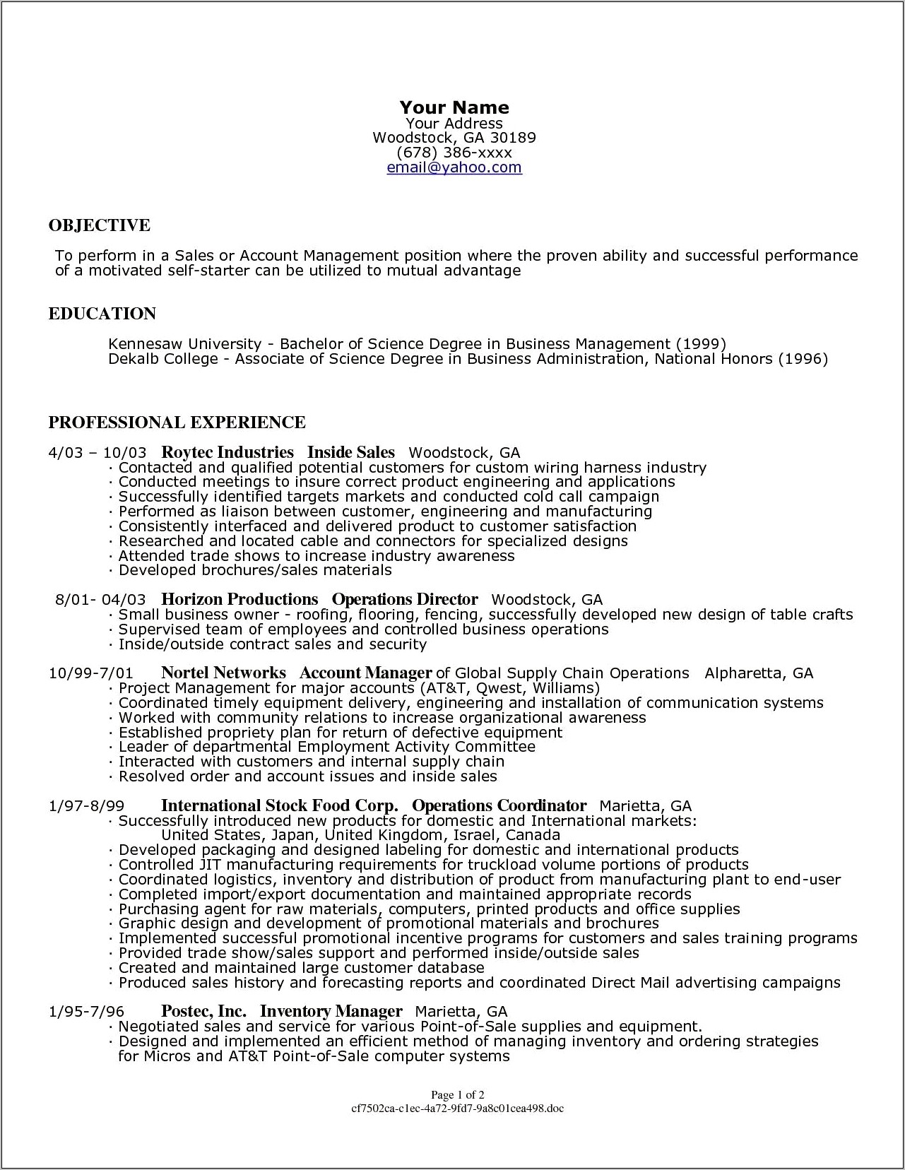 Example Of Resume Skills Of Business Owner