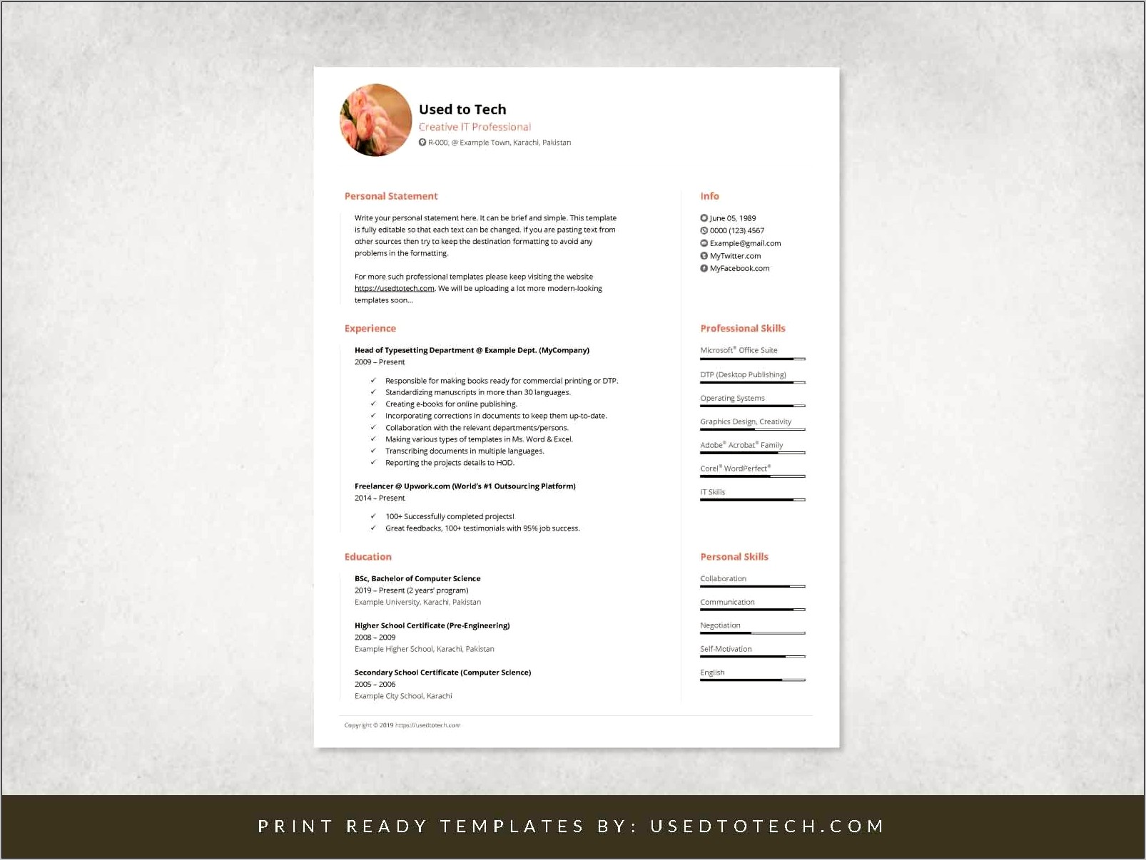 Example Of Resume With Adobe Pro
