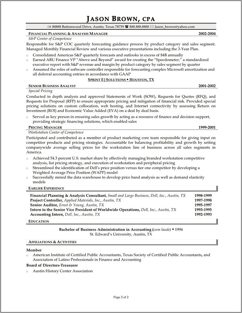 Example Of Staff Accountant Resume Objective 2019