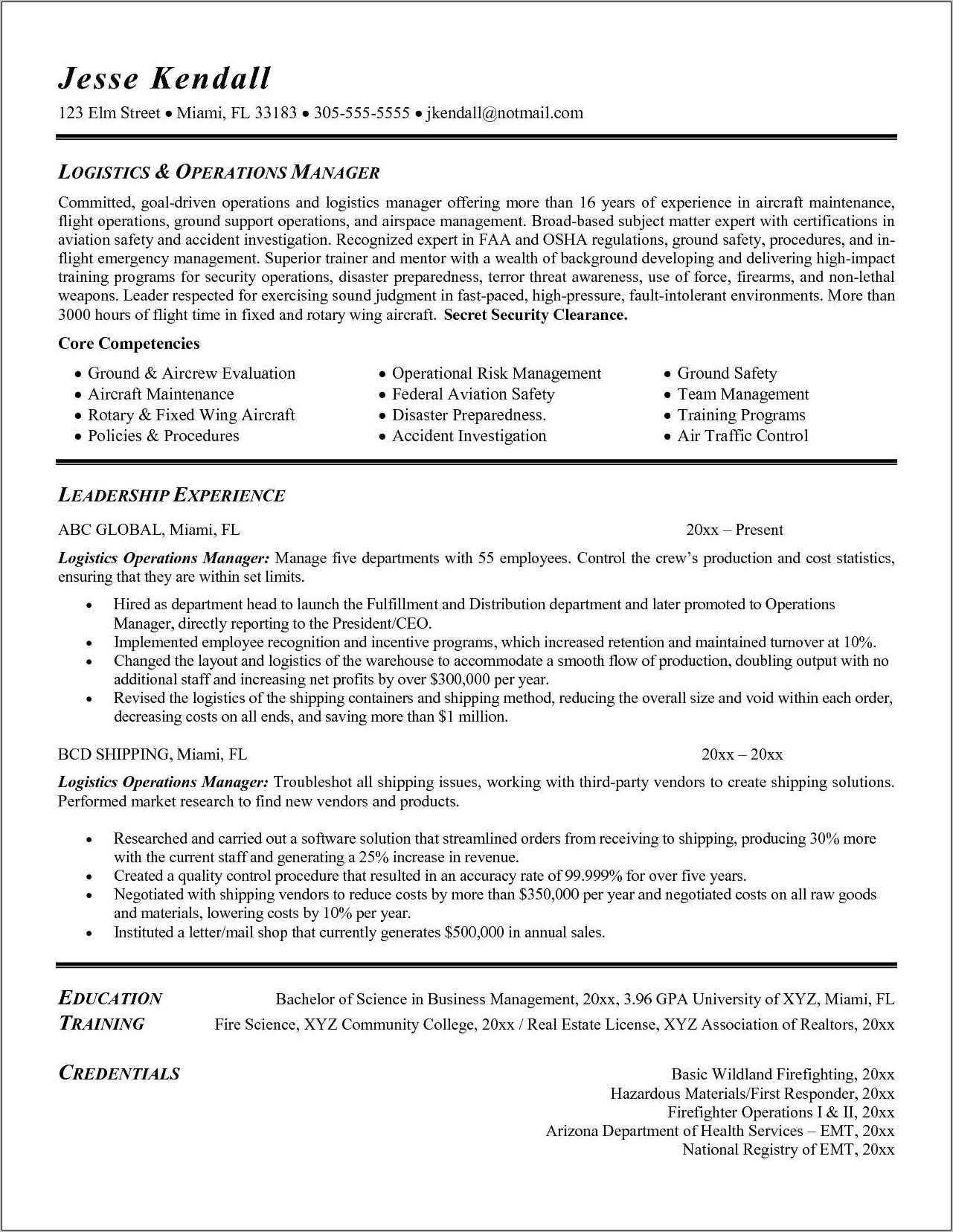 Example Of Supply Chain Manager Resume