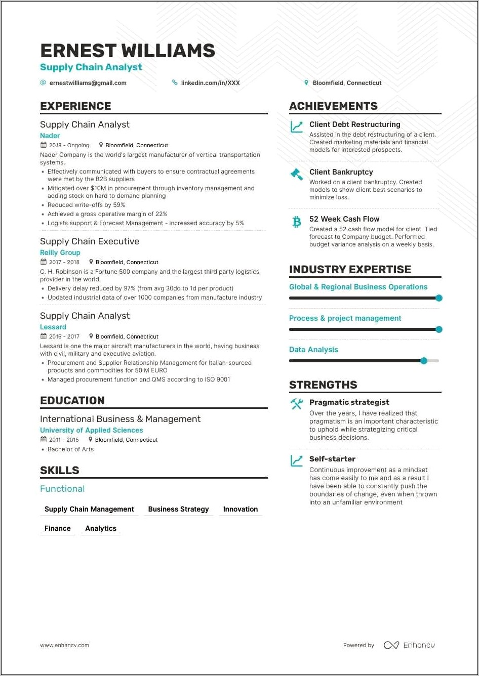 Example Of Supply Chain Resume