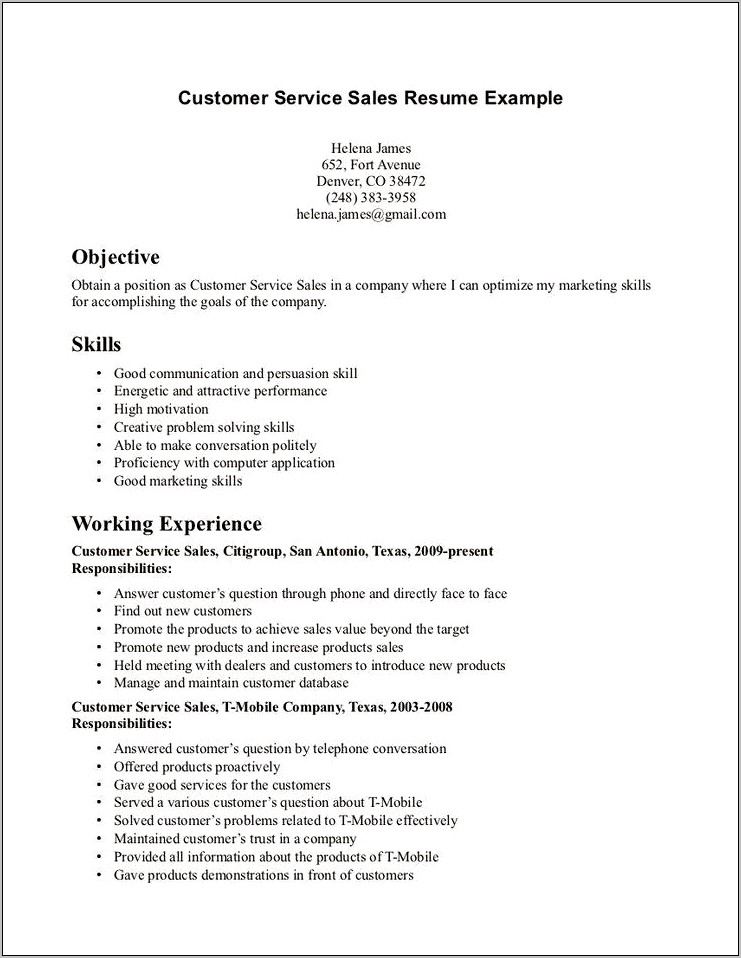Example Opening Statement For Resume