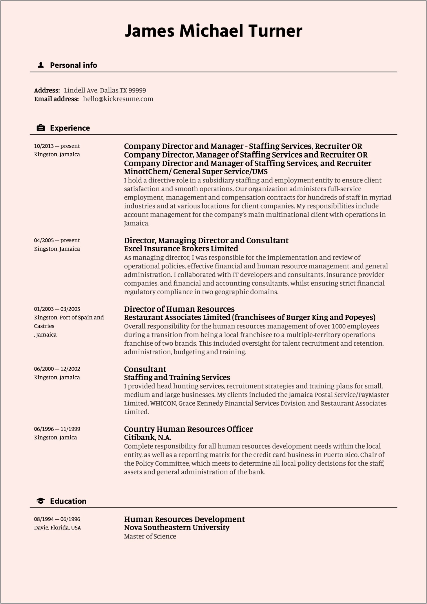 Example Resume For Postal Worker