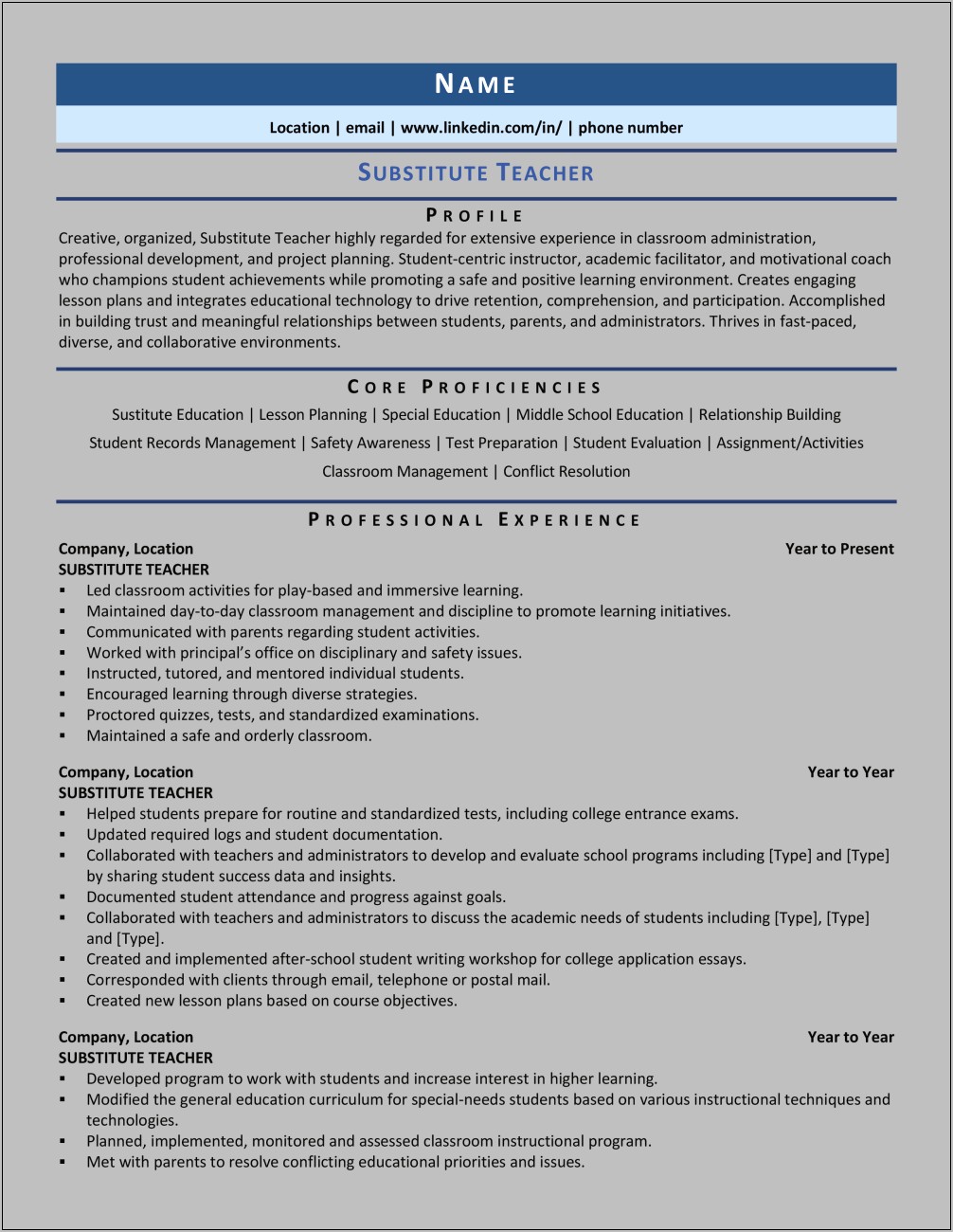 Example Resume For Special Education Teacher
