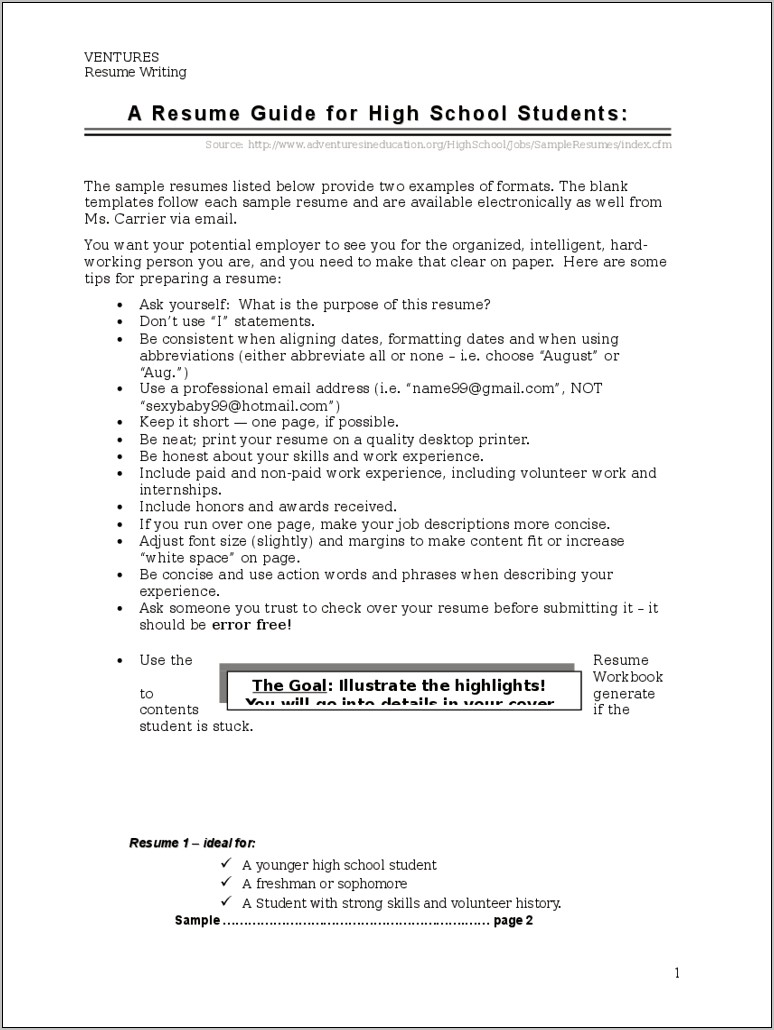 Example Resume With Cover Page