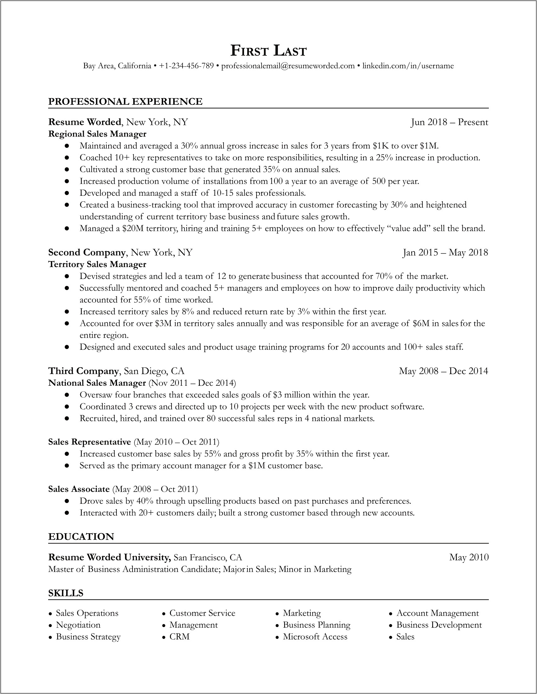 Examples Of A Distributor Sales Manager Resumes