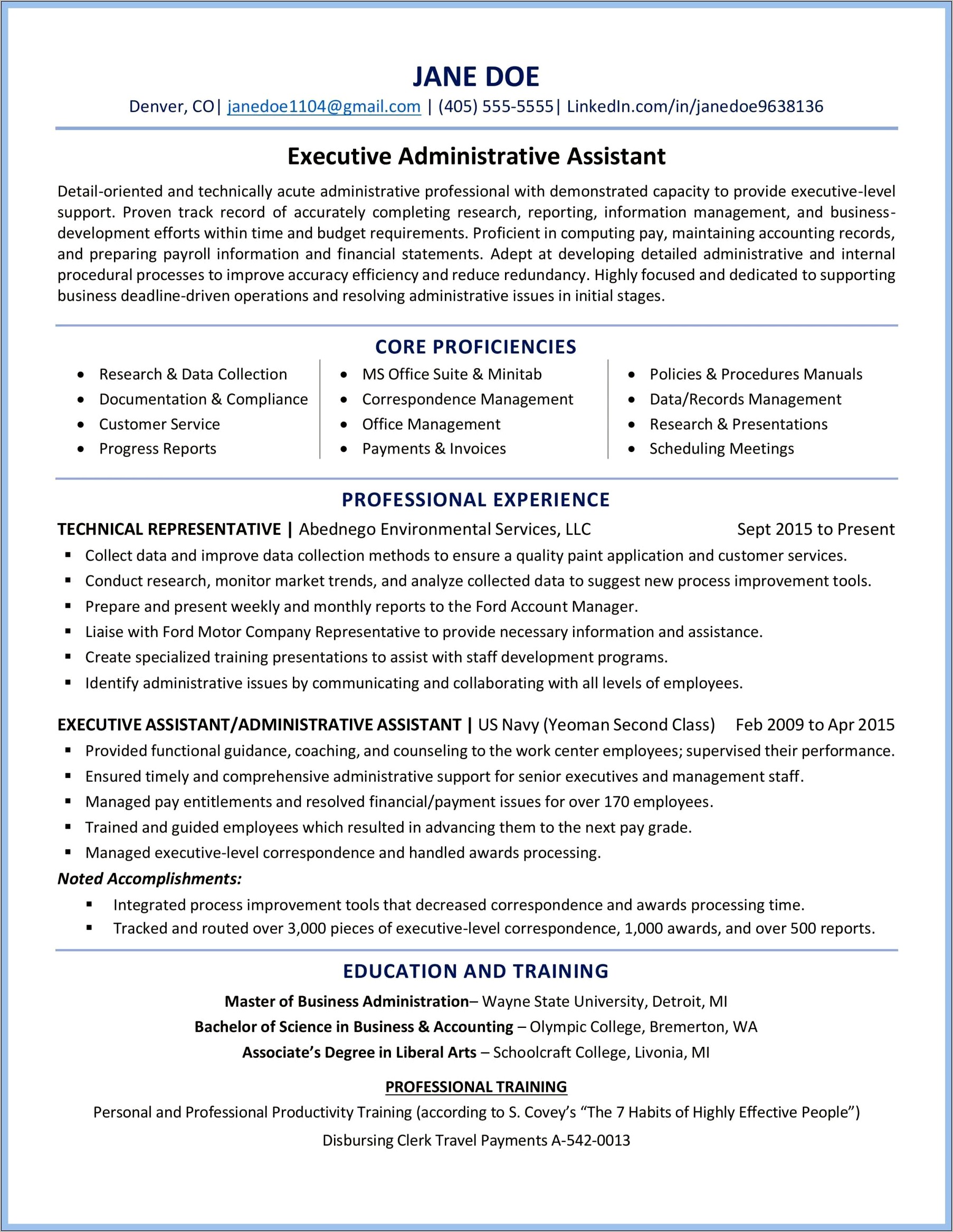 Examples Of A Functional Resume For Administrative Assistant