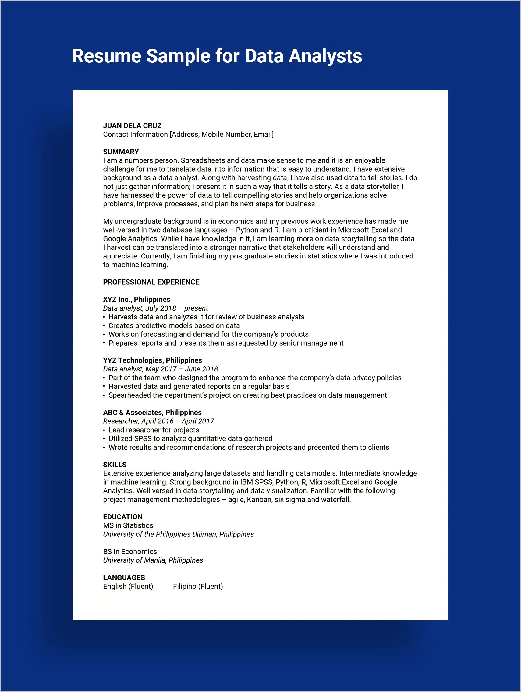 Examples Of A Research Analyst Objective Resume