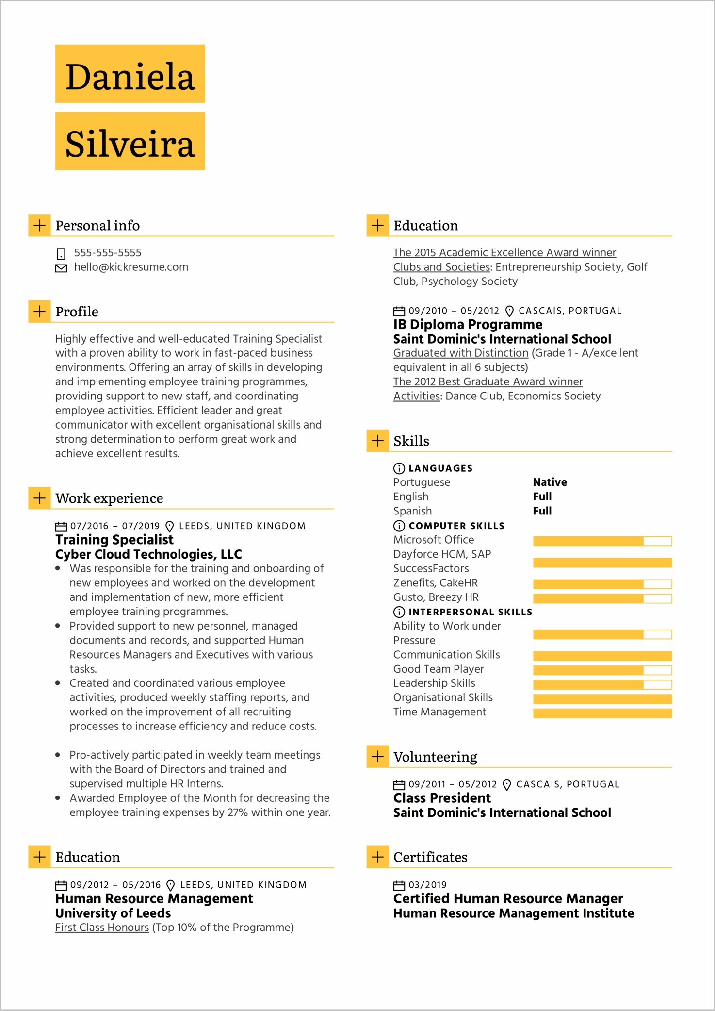 Examples Of A Resume As School Personnel