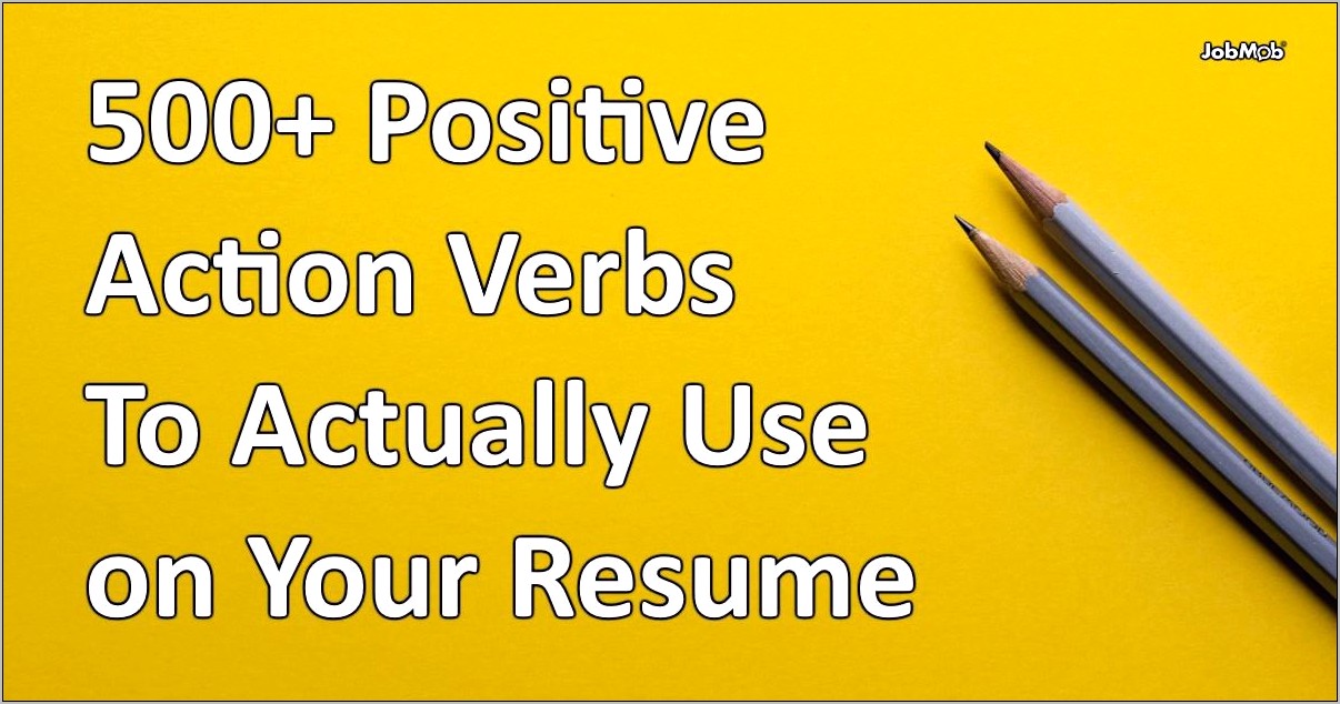 Examples Of Action Words For Resumes