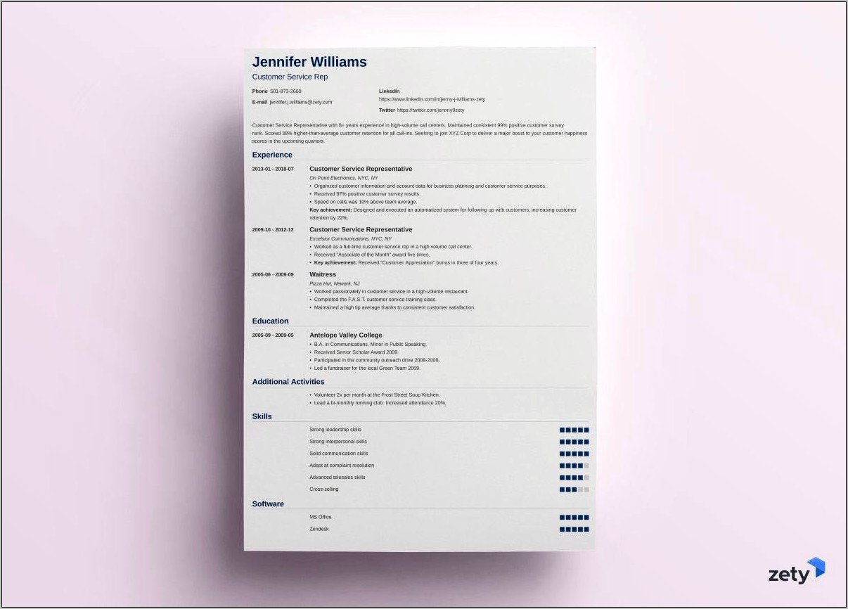 Examples Of Additional Information On Resume