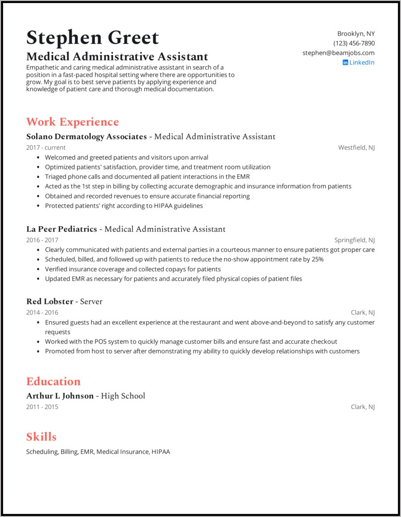 Examples Of Administrative Assistant Resumes Objectives