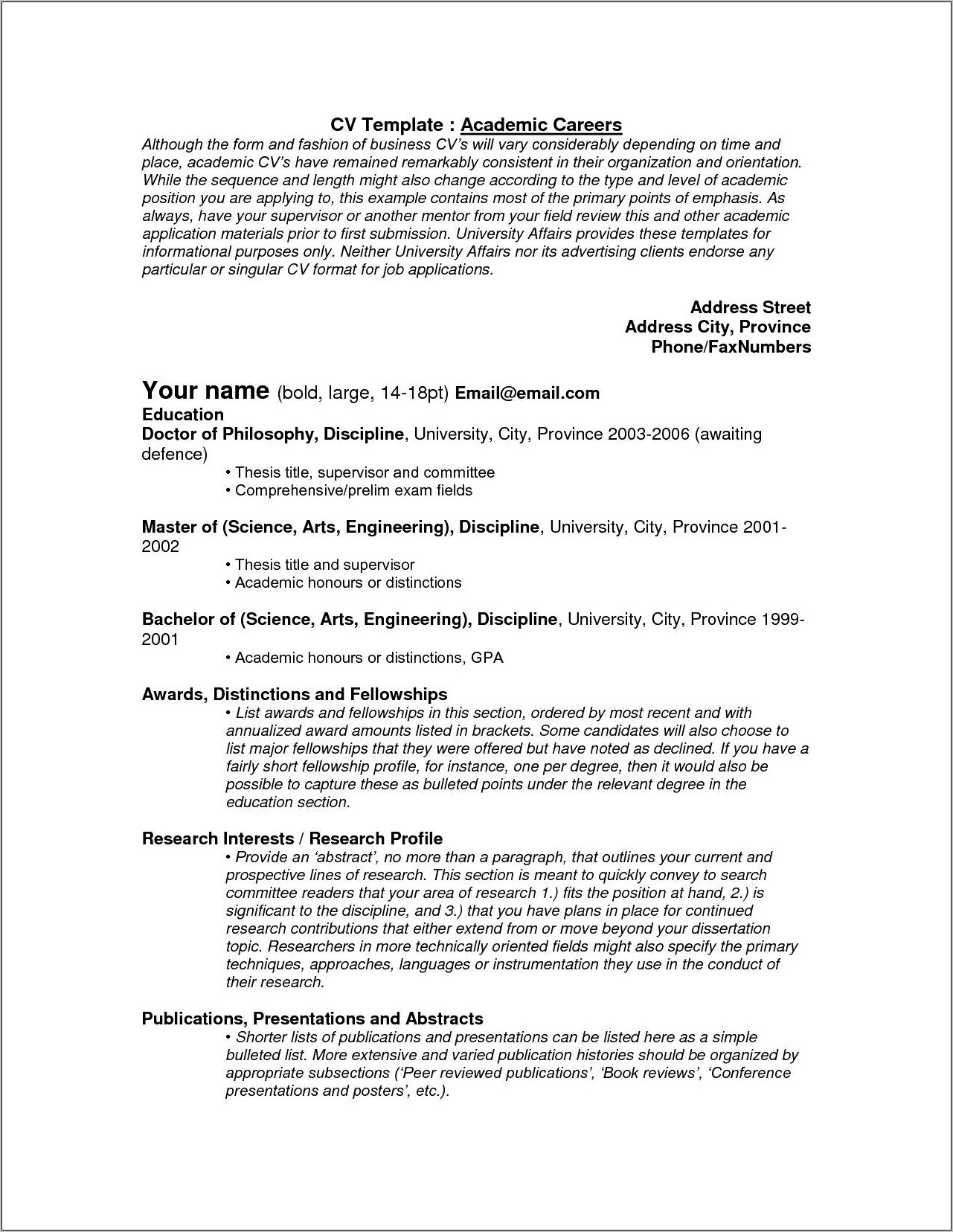 Examples Of Conference Presentations On Resumes