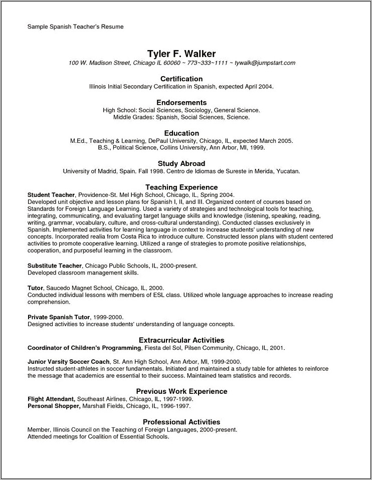 Examples Of Education Resumes Depaul Unv