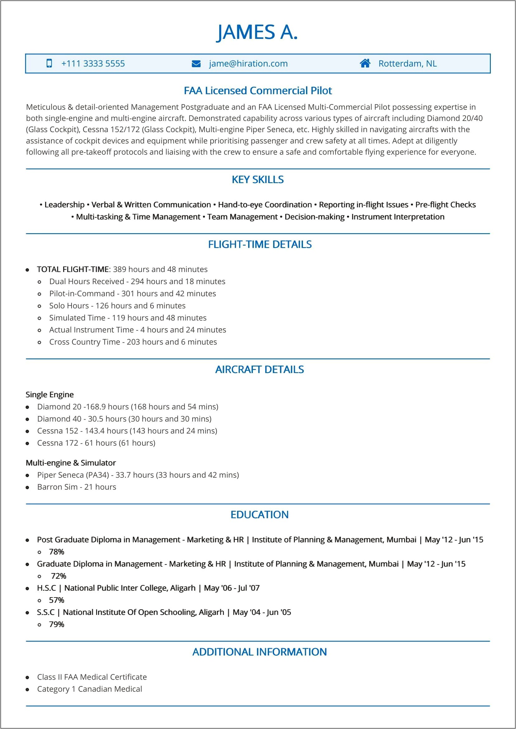 Examples Of First Time Resume No Experience