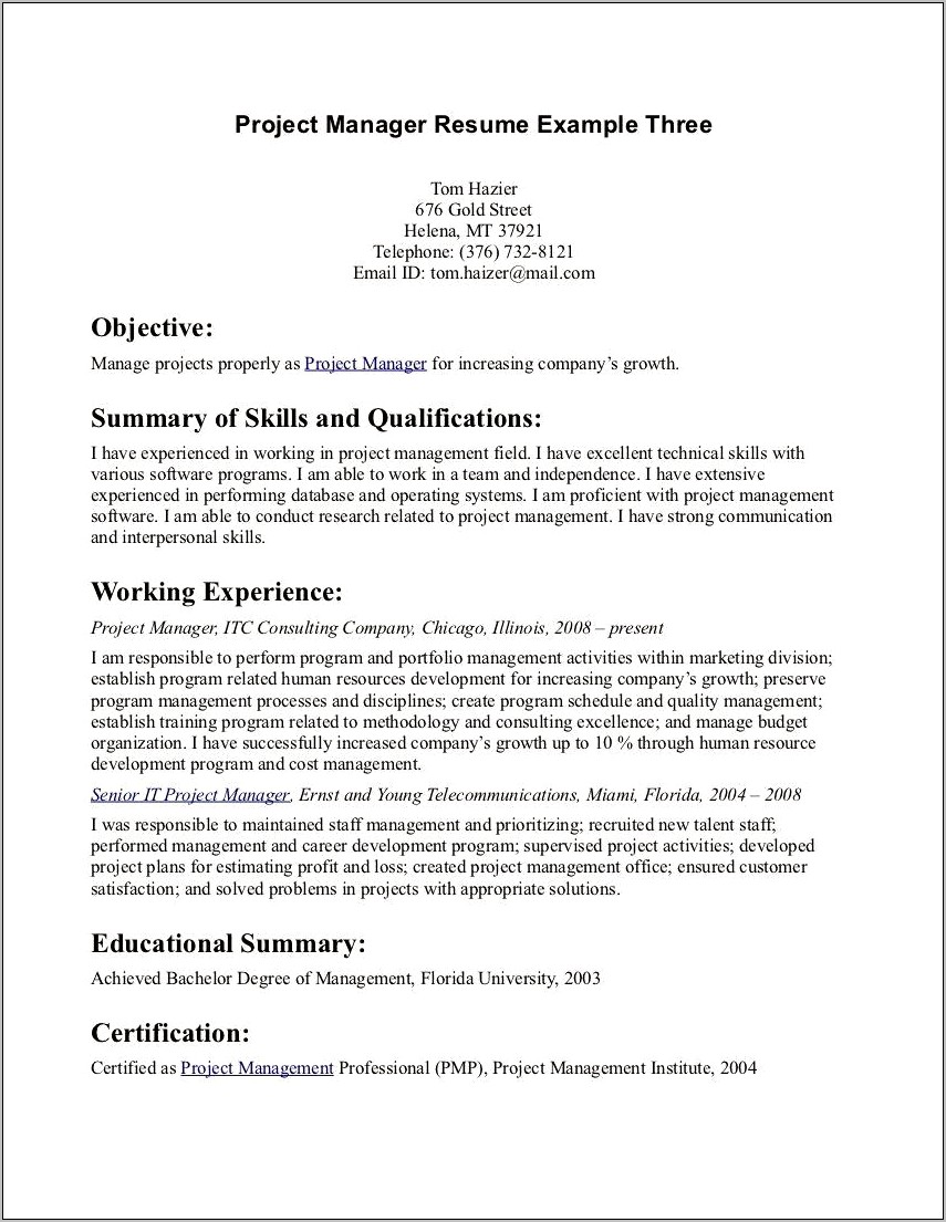 Examples Of Good Opening Statements For Resumes
