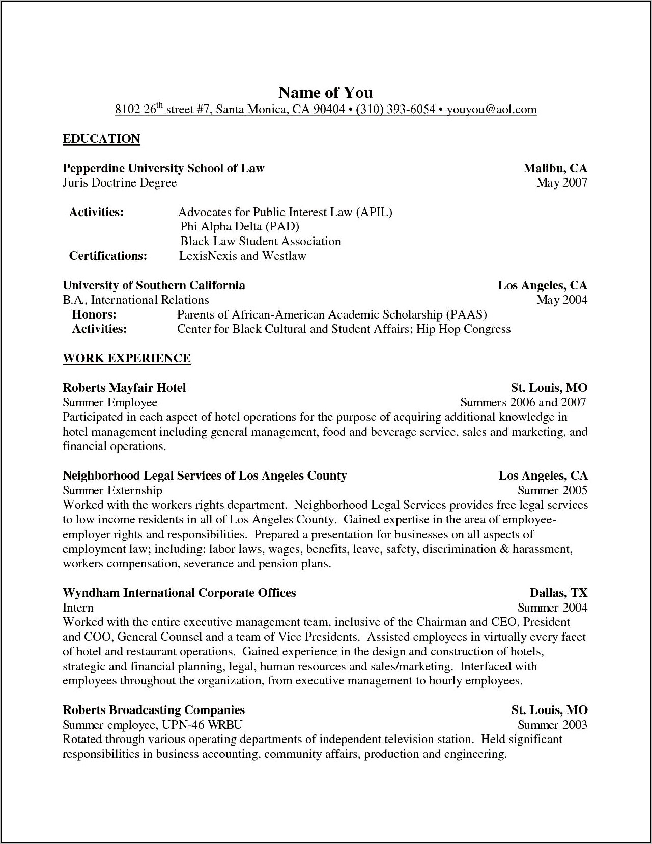 Examples Of Interests To Put On Resume