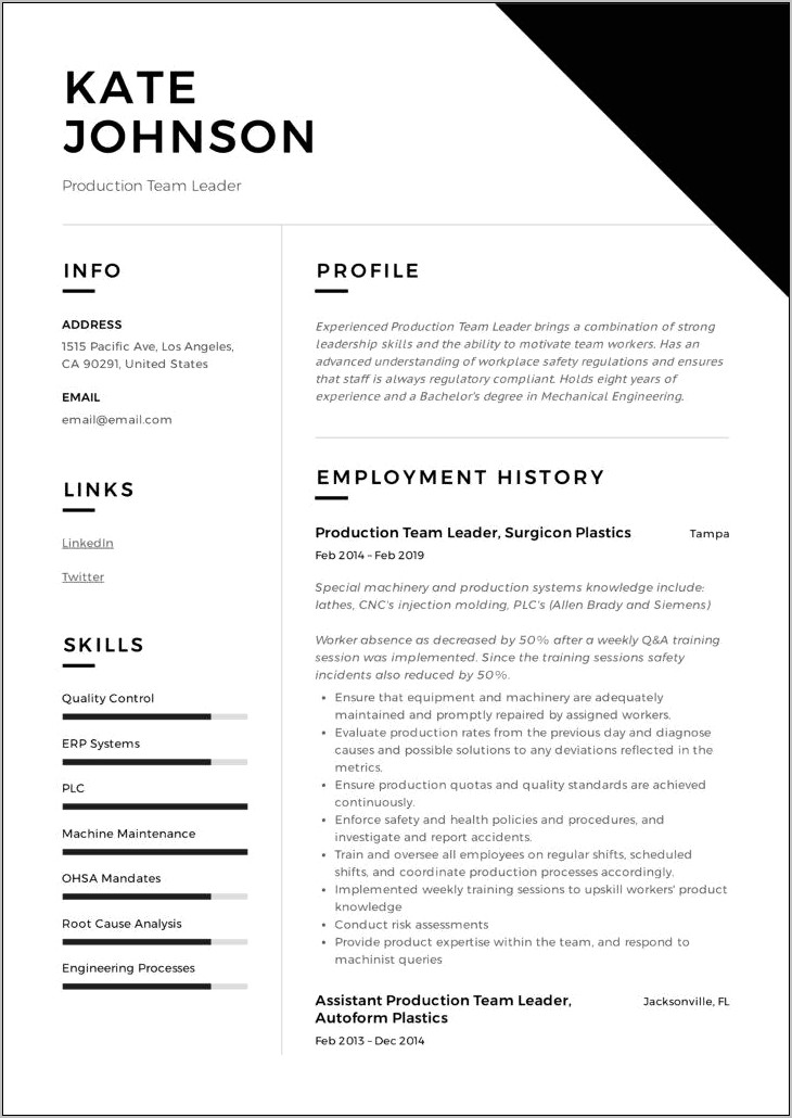 Examples Of Leadership Skills For A Resume