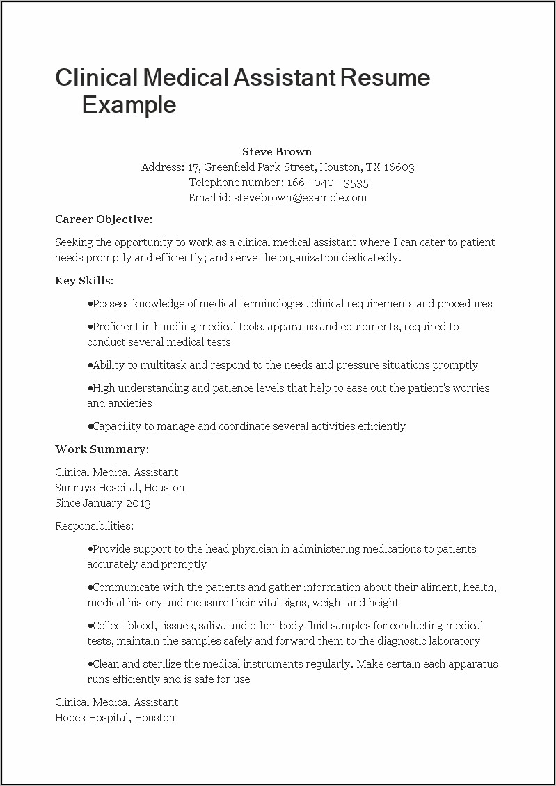 Examples Of Medical Assistant Resumes Member Aama