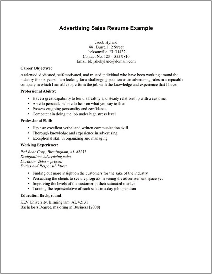 Examples Of Objective Statements In Resume