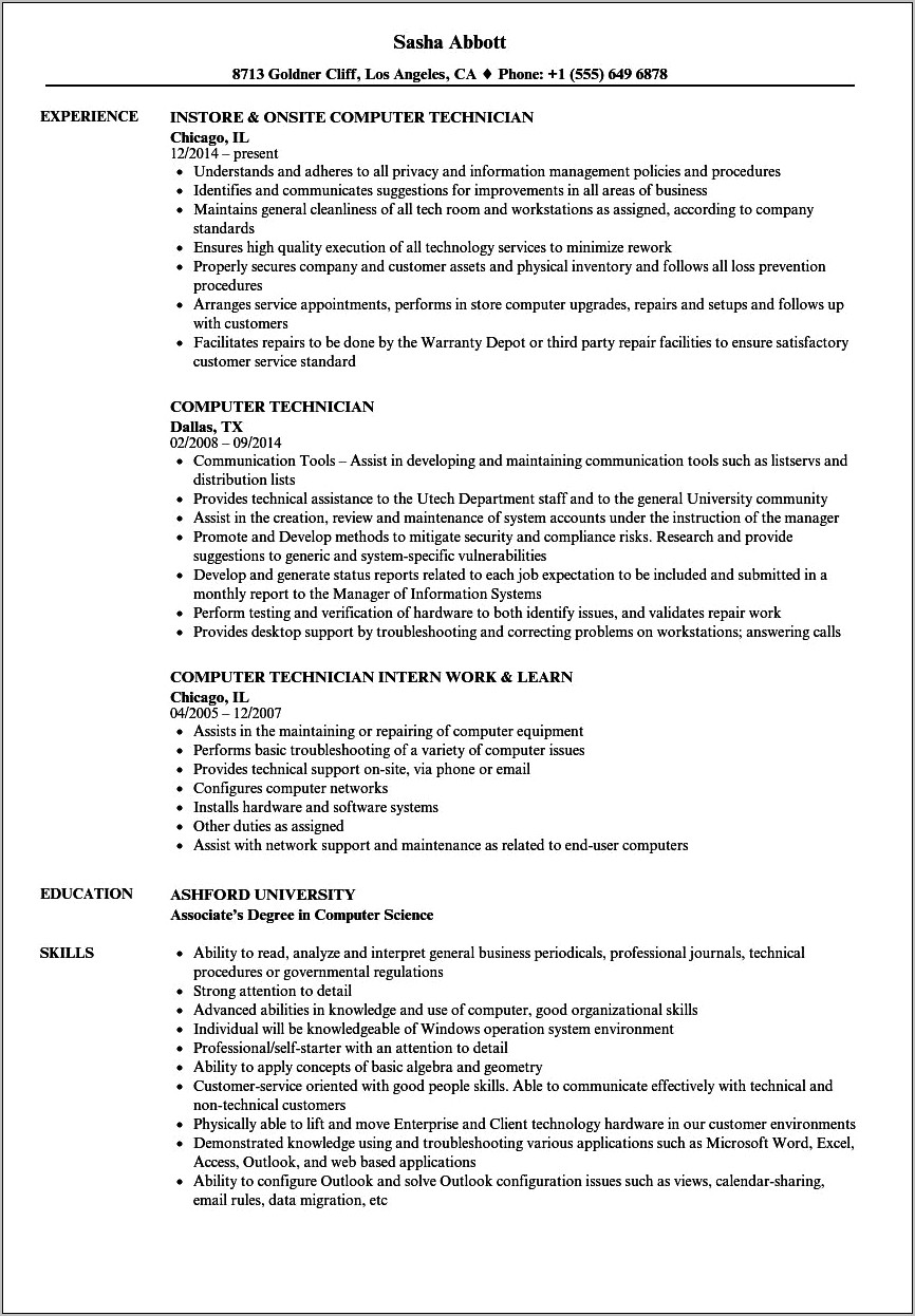 Examples Of Resume Computer Skills S