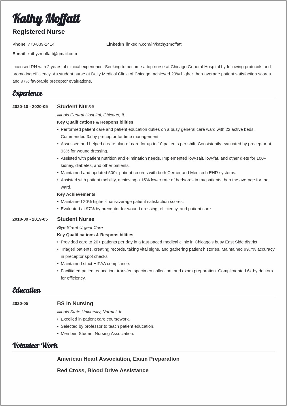 Examples Of Resume For New Graduate Rn
