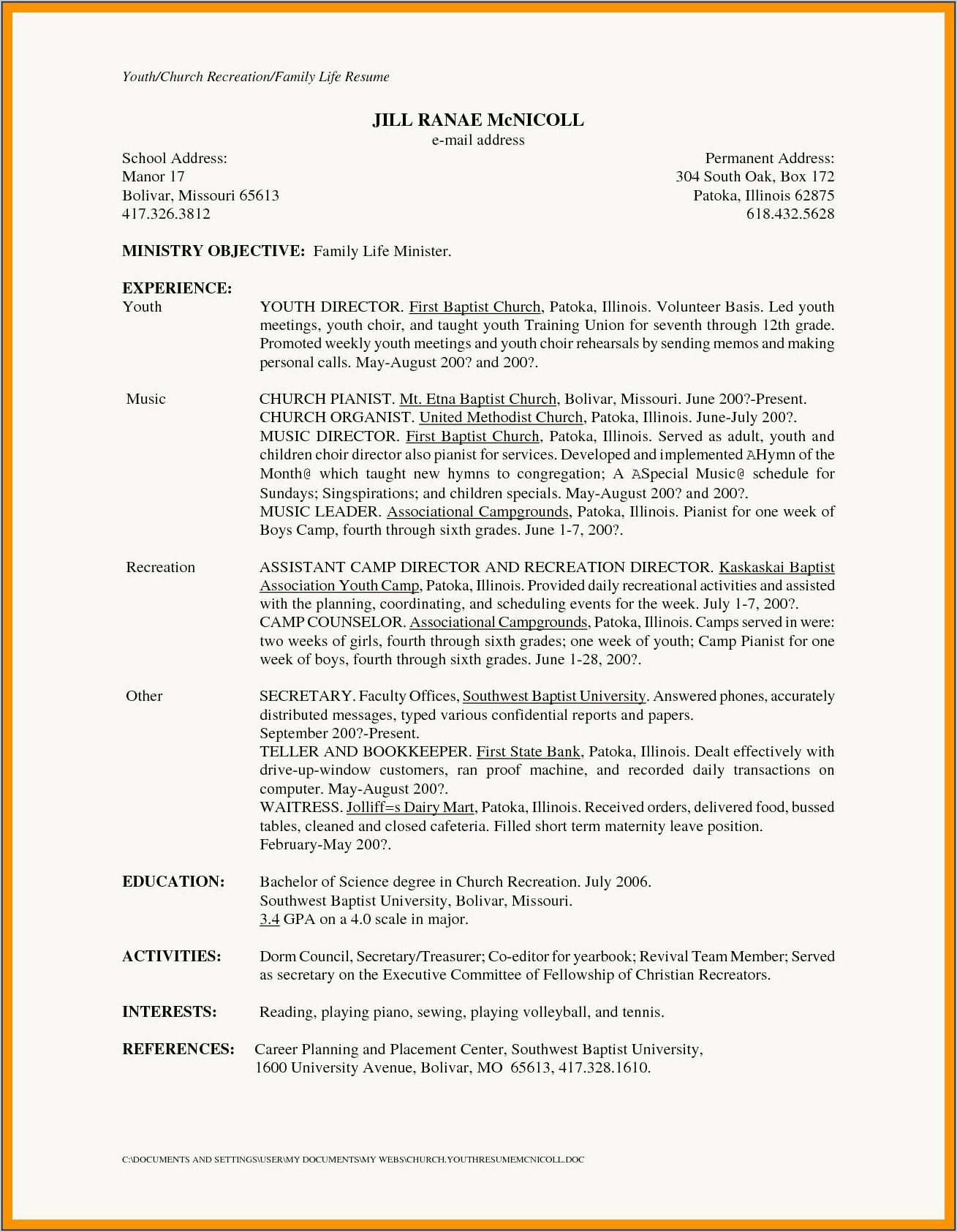 Examples Of Resume Objectives For Human Resources