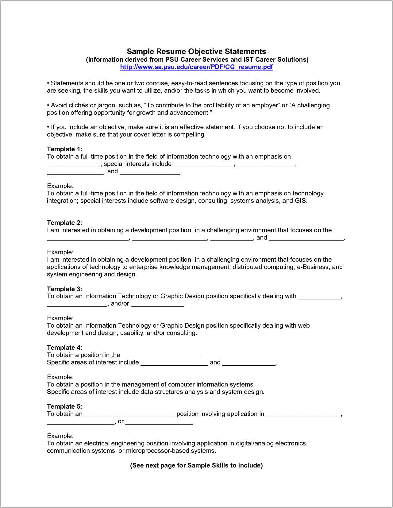 Examples Of Resume Objectives For Human Services